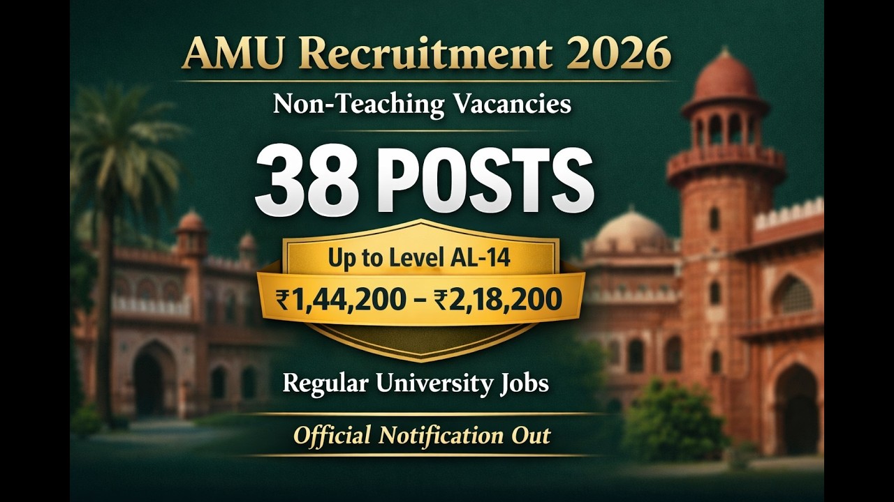 AMU Recruitment 2026 | 38 Non-Teaching Vacancies , Salary ₹2.18 Lakh