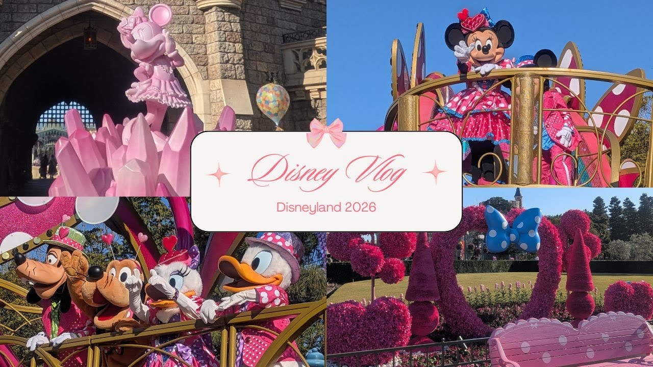 【ディズニー旅行１日目】ディズニーランドで始まったミニーのファンダーランドを楽しんできました！パークもゲストもミニーちゃんカラーでとっても華やかでした！