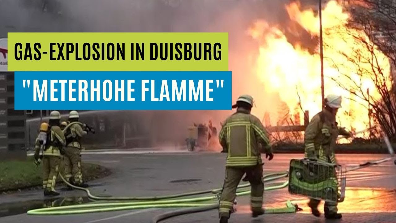 Explosion bei Gasleitung in Duisburg sorgt für haushohe Flamme