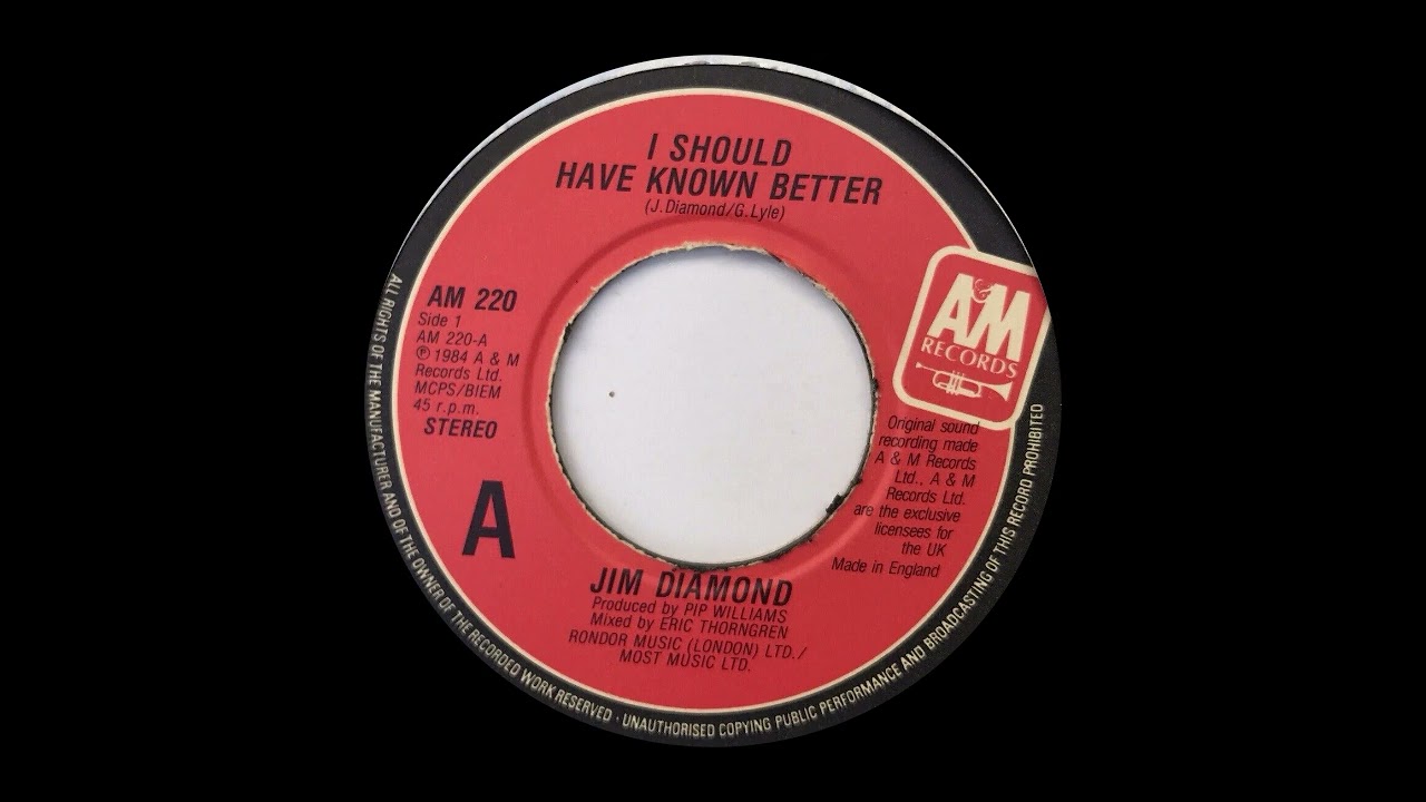 Jim Diamond - I Should Have Known Better (HQ Sound)