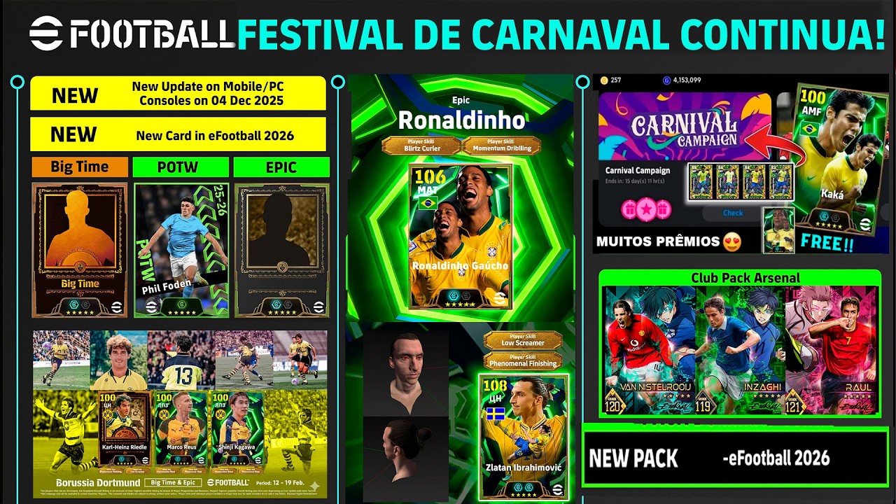NOVIDADES CHEGANDO! CAMAPNHA CARNAVAL PARTE II NO EFOOTBALL 26 MOBILE!