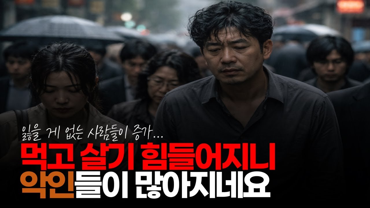 (※시청자댓글) 사회 각박해지니 악인들이 많아지네요. 먹고 살기 힘들어지는 사람들이 많아지다 보니. #각박한사회 #경기불황 #빌런증가