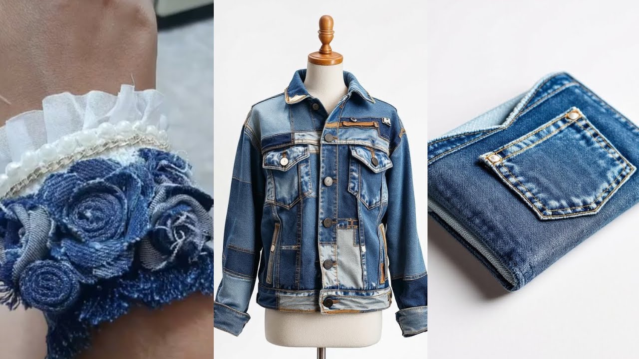 Diy ideas para reutiliza o reciclar jeans viejos #jeans #vaqueros #reciclaje #reutiliza #3R