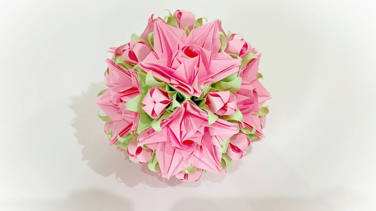 Full Tutorial-🌸Easy to Make an Origami Flower Ball #kusudama  #papercraft #gift #decoration #diy