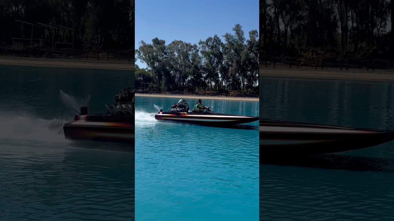Tony making a pass in his blown eliminator jet boat #jetboat #jetboats #blowermotor