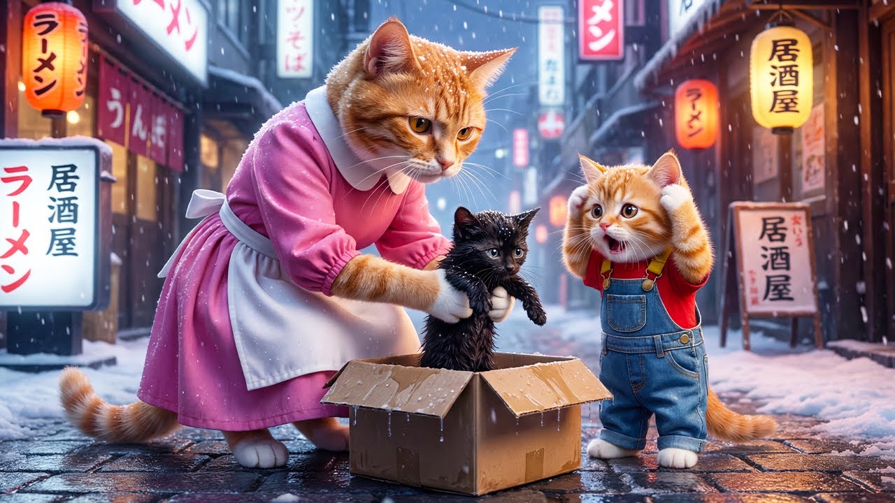 🐱❄️ From Love to Rescue: Mama Cat & Kitten Save an Abandoned Cat in the Snow 💖✨
