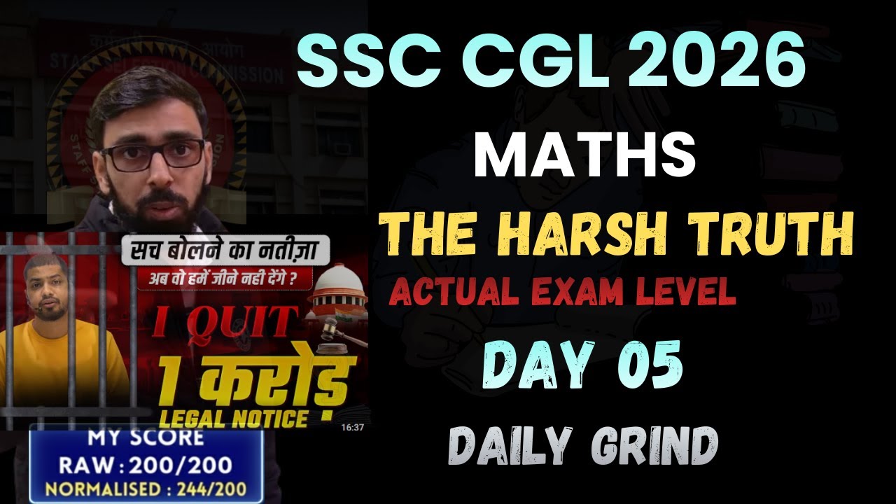 FACE THE HARSH TRUTH 🎯 SSC CGL 2026 Maths High-Level Drill (Day 05) 💯