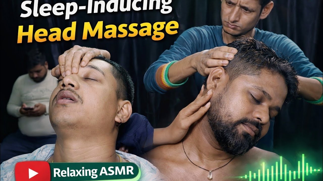 Aggressive Indian Head Massage ASMR 💆‍♂️ Deep Tissue Shoulder & Scalp Relaxation for Sleep