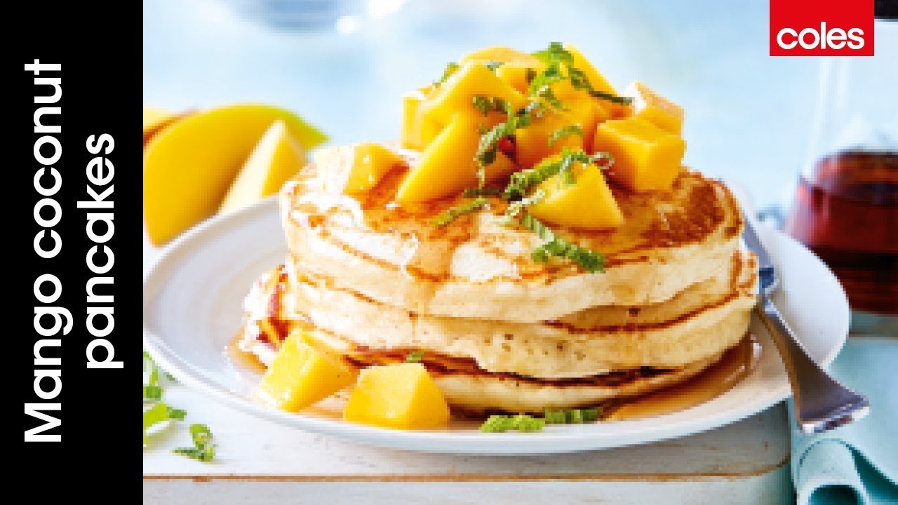 How to make mango coconut pancakes