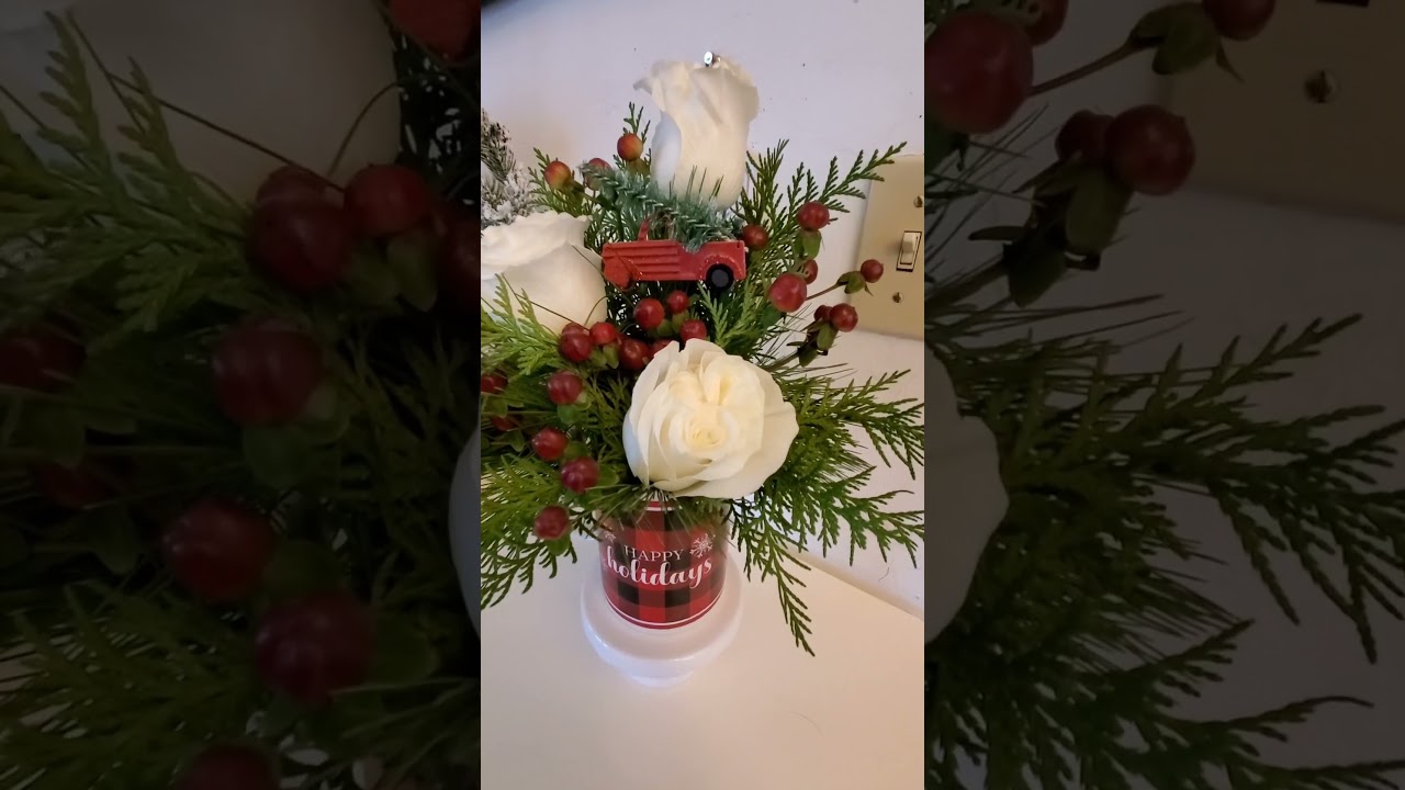 DIY floral mug arrangement (holiday mug floral)