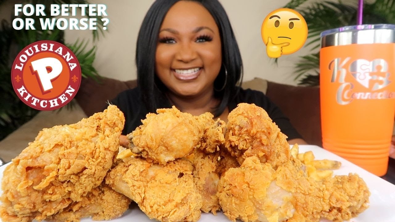 FRIED CHICKEN WINGS MUKBANG , POPEYES CHICKEN + MAMBO SAUCE