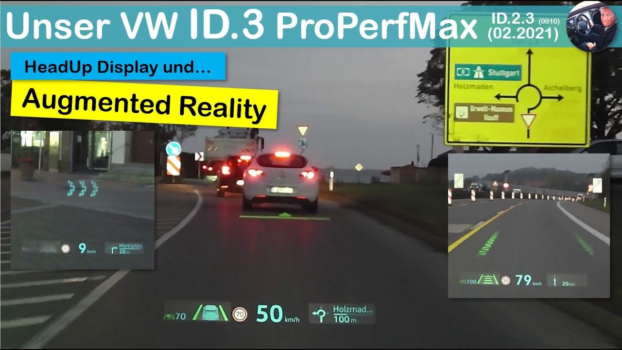 HeadUp-Display und AUGMENTED-REALITY im VW ID.3 | Praxistest auf dem Weg zu Arbeit