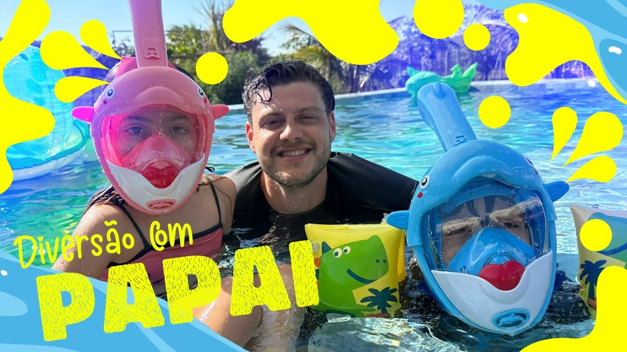 Um dia divertido na PISCINA com nossas novas MÁSCARAS DE MERGULHO