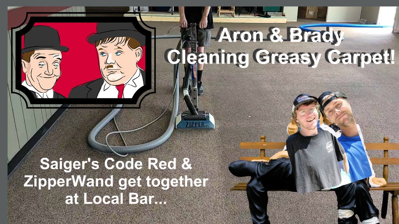 Aron & Brady Cleaning Greasy Carpet | Saiger's Code Red & Zipper Wand meet at local bar!