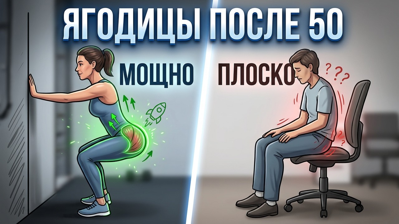 Почему люди после 50 теряют силу ягодиц? И как это исправить за две недели. Здоровье пожилых.