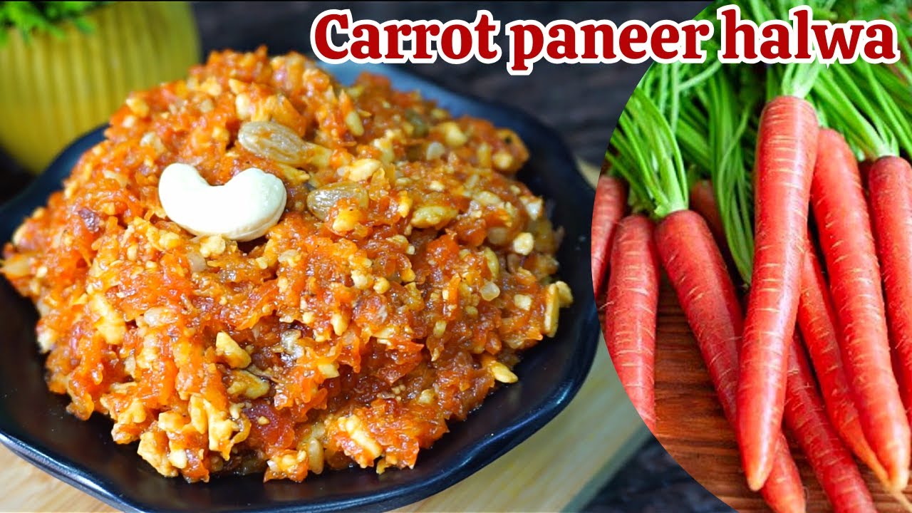 Carrot paneer halwa | carrot halwa with jaggery | gajar ka halwa without sugar | sugar free halwa