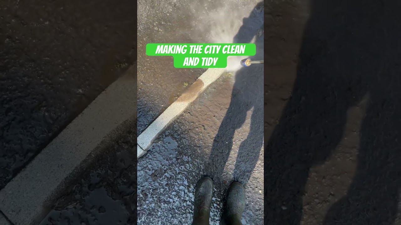 Making the city clean again #satisfying #pressurewashing #cleanup #fyp #asmrcleaning