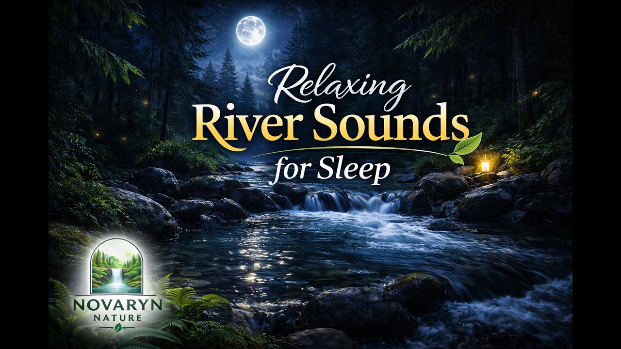 Relaxing River Sounds for Deep Sleep | Black Screen Nature Ambience