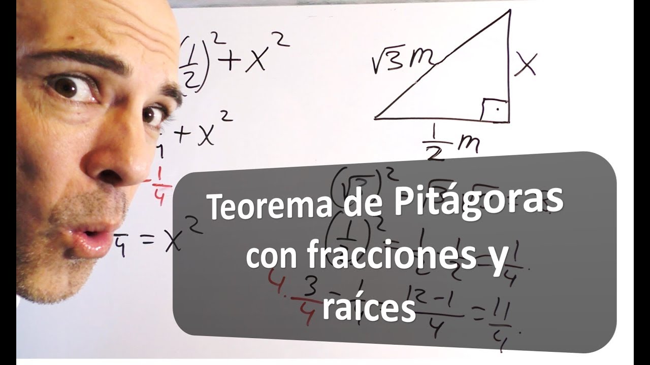 TEOREMA DE PITÁGORAS CON FRACCIONES Y RAÍCES. Hallar el cateto del triángulo rectángulo