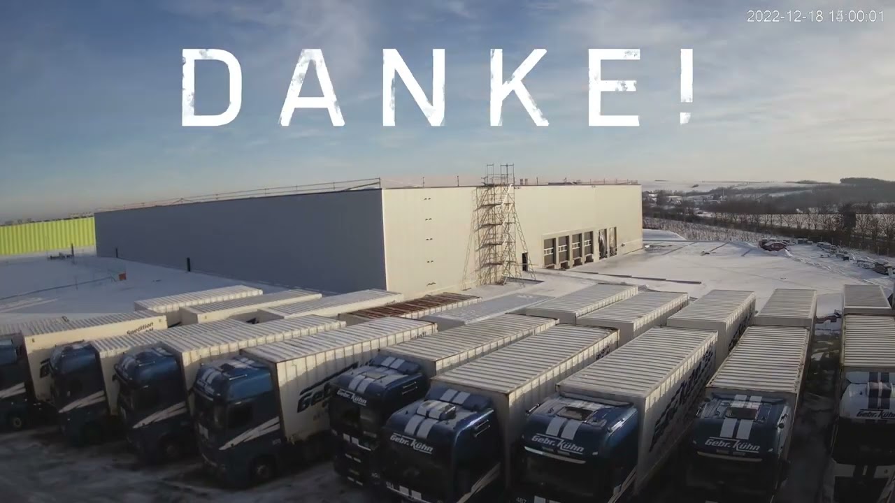 Zeitraffer 360 Tage Bau der neuen Logistikhalle - Logistikhalle am Dreieck Nossen an der A14