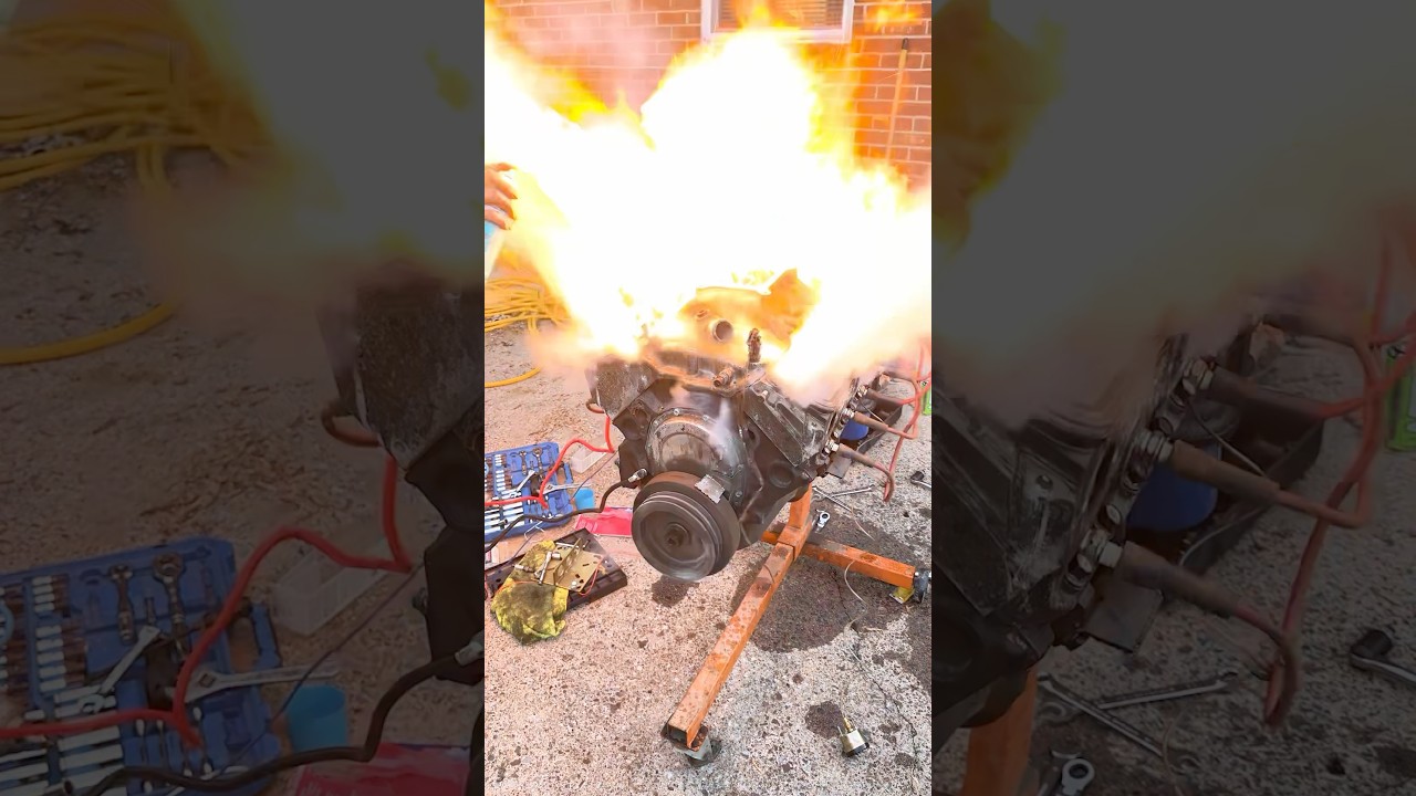 Запуск двигателя Small Block Chevy, который заклинило! #enginerepair #smallblockchevy #sbc #chevy