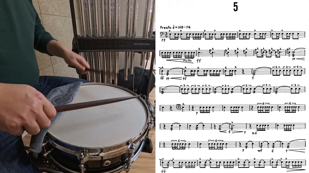 ADVANCED SNARE DRUM STUDIES by Mitchell Peters.NO.5