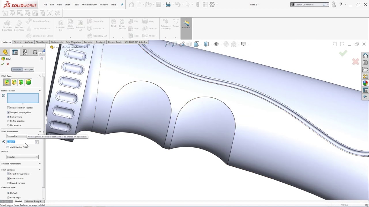 Solidworks Advanced Tutorial   Modeling Knife