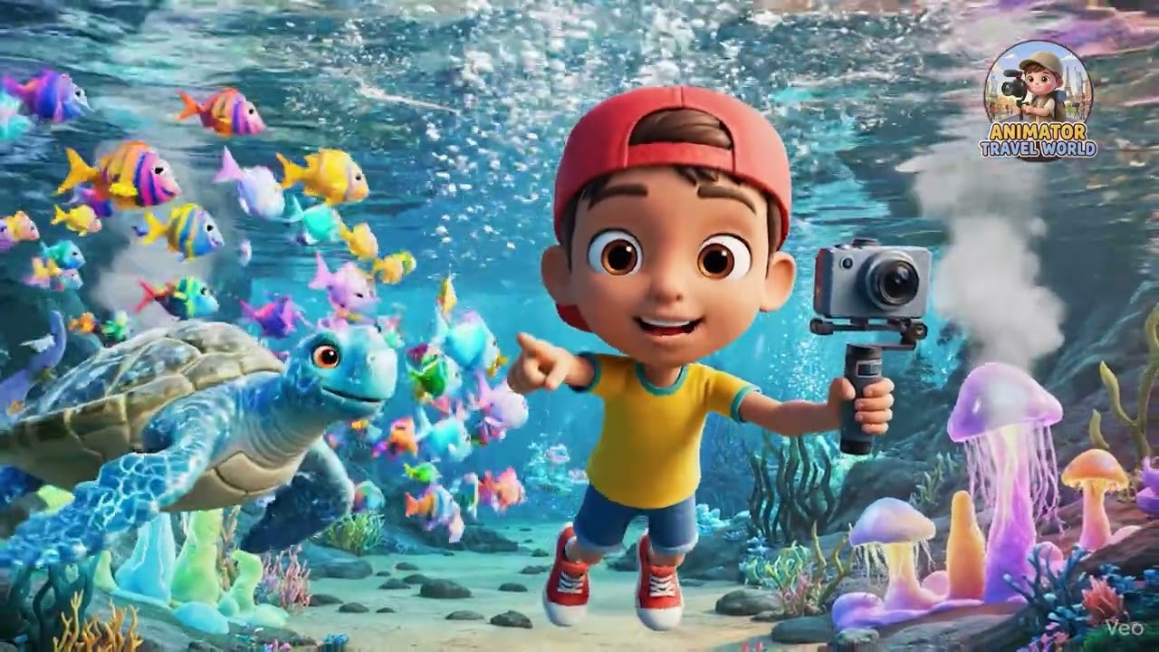 Cute Animated Travel Vlog  Cartoon Boy Exploring Beautiful Nature