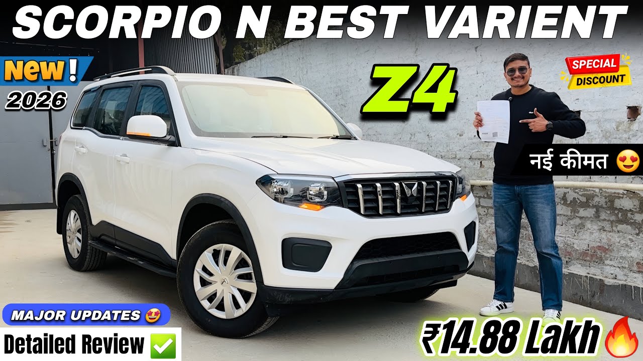 New 2026 Mahindra Scorpio N Z4 Detailed Review ✅ Mahindra Scorpio N Z4 Petrol New Price & features 🔥
