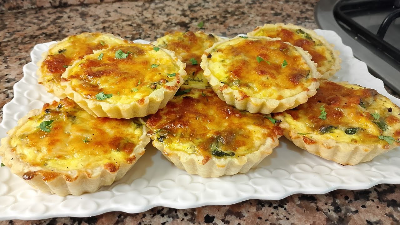 Mini quiché Sin mantequilla, se derrita en la boca, una receta sencilla y rápida 