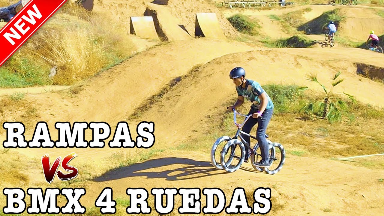 METO MI BMX CON 4 RUEDAS EN LAS RAMPAS!! - Me la juego
