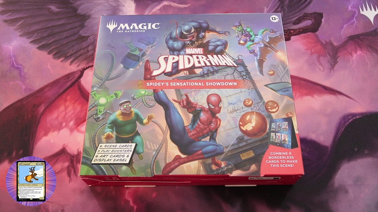 Открытие коробки со сценой MTG Spider-Man