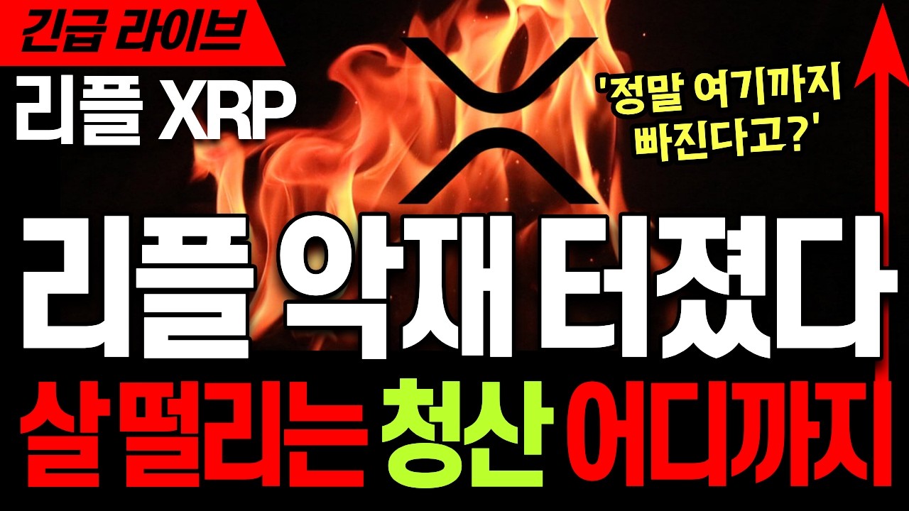 리플코인 전망 🚀 리플 XRP 엑스알피 악재 이후 급락 구조 ⚡연쇄 청산 어디까지 열려 있나&hellip; 지금 구간이 중요합니다 #리플 #리플코인 #리플코인전망