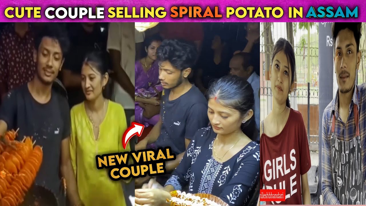 Guwahati couple selling spiral potato Full Details | street Food selling viral Couple