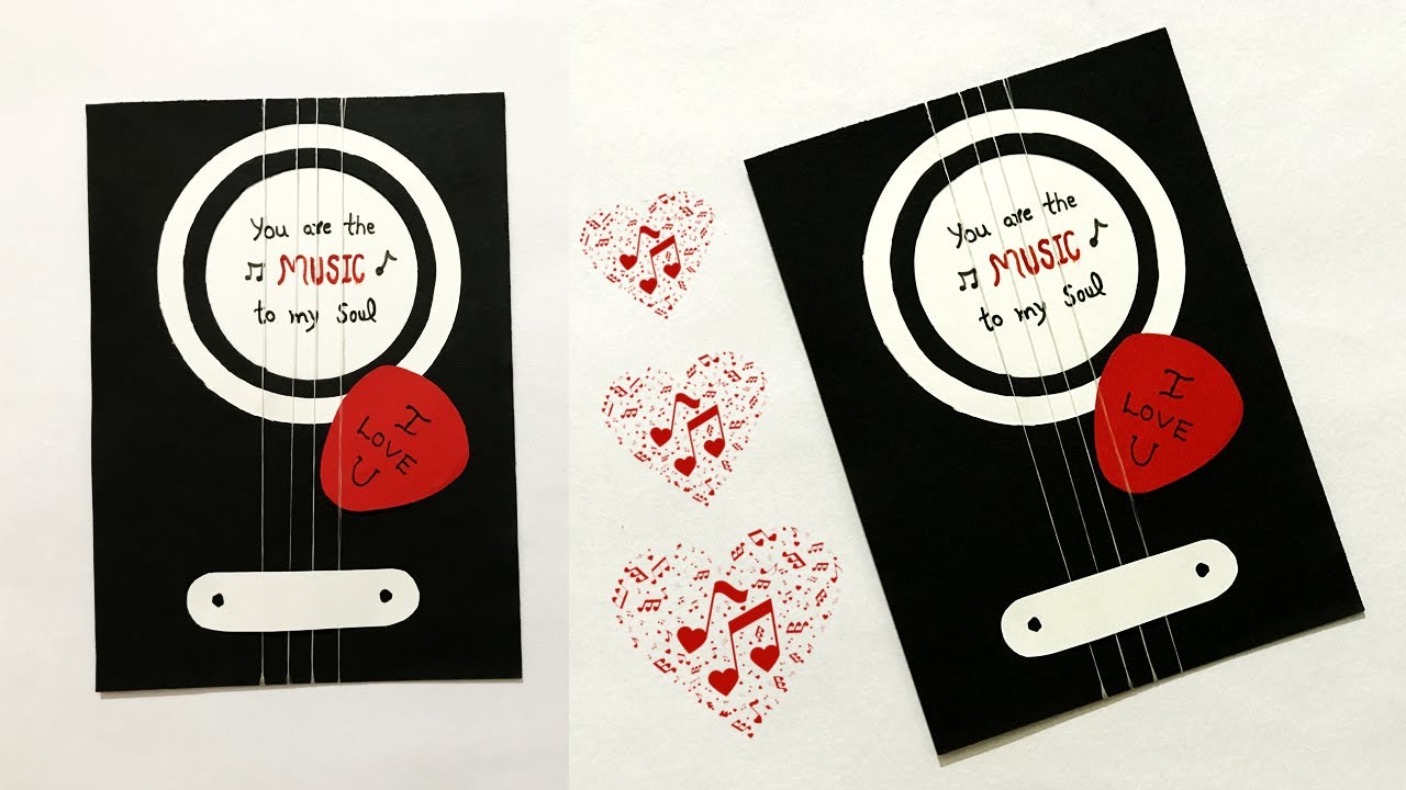Handmade Valentines Card | Guitar Love Card | DIY Crafts