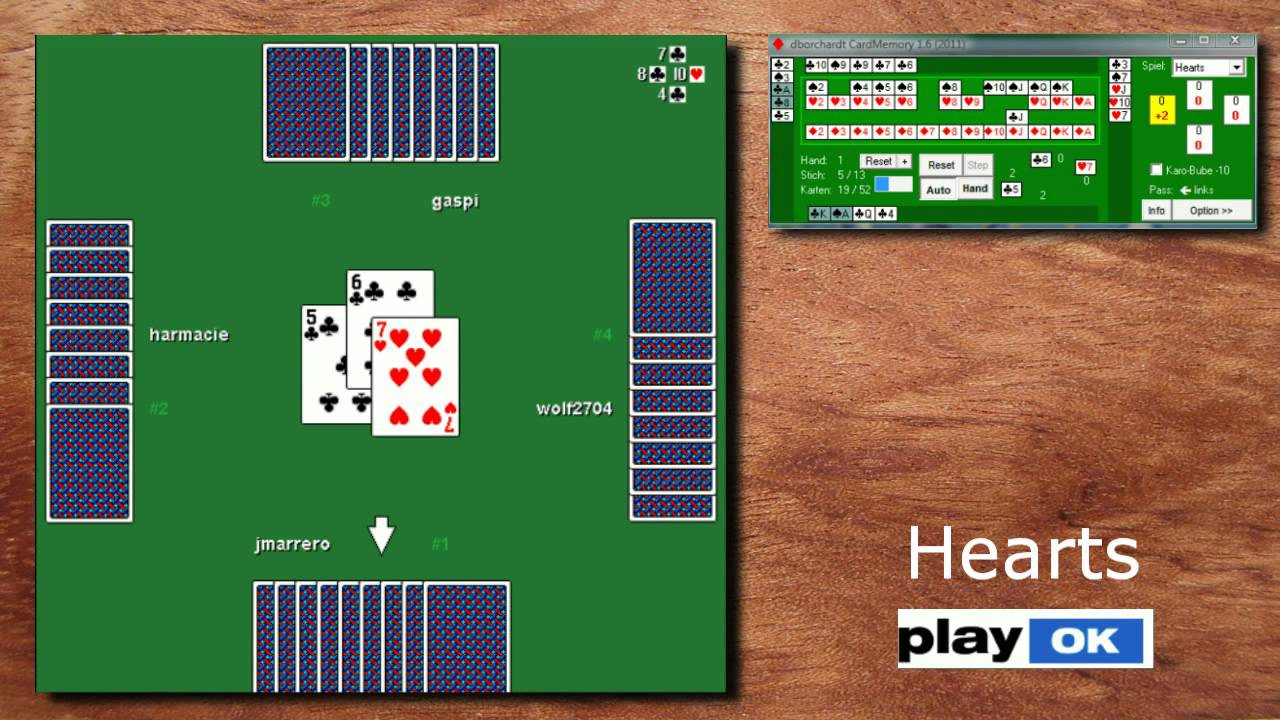 online Kartenspiele auf PlayOK.com (Spades, Hearts, Canasta)