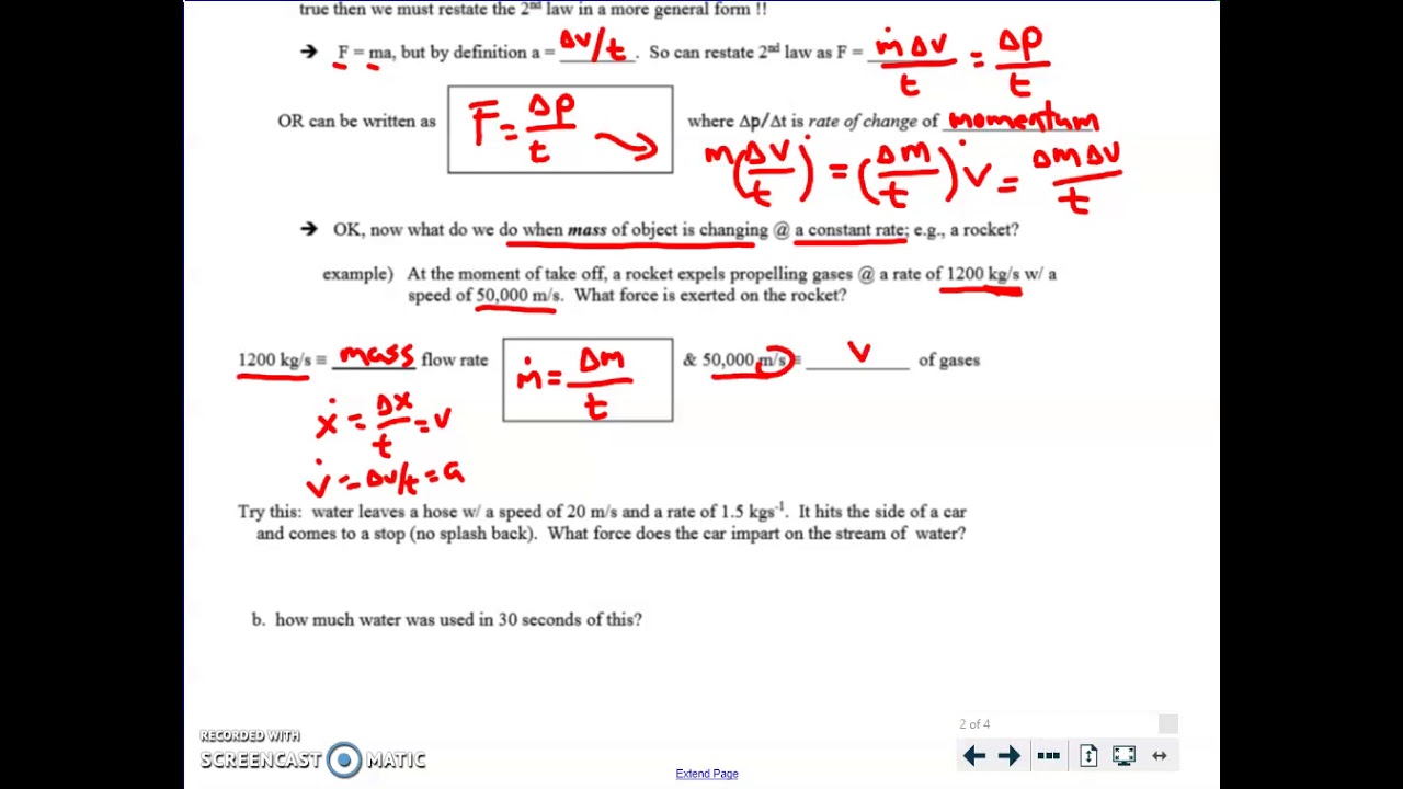 intro to momentum mass flow rate