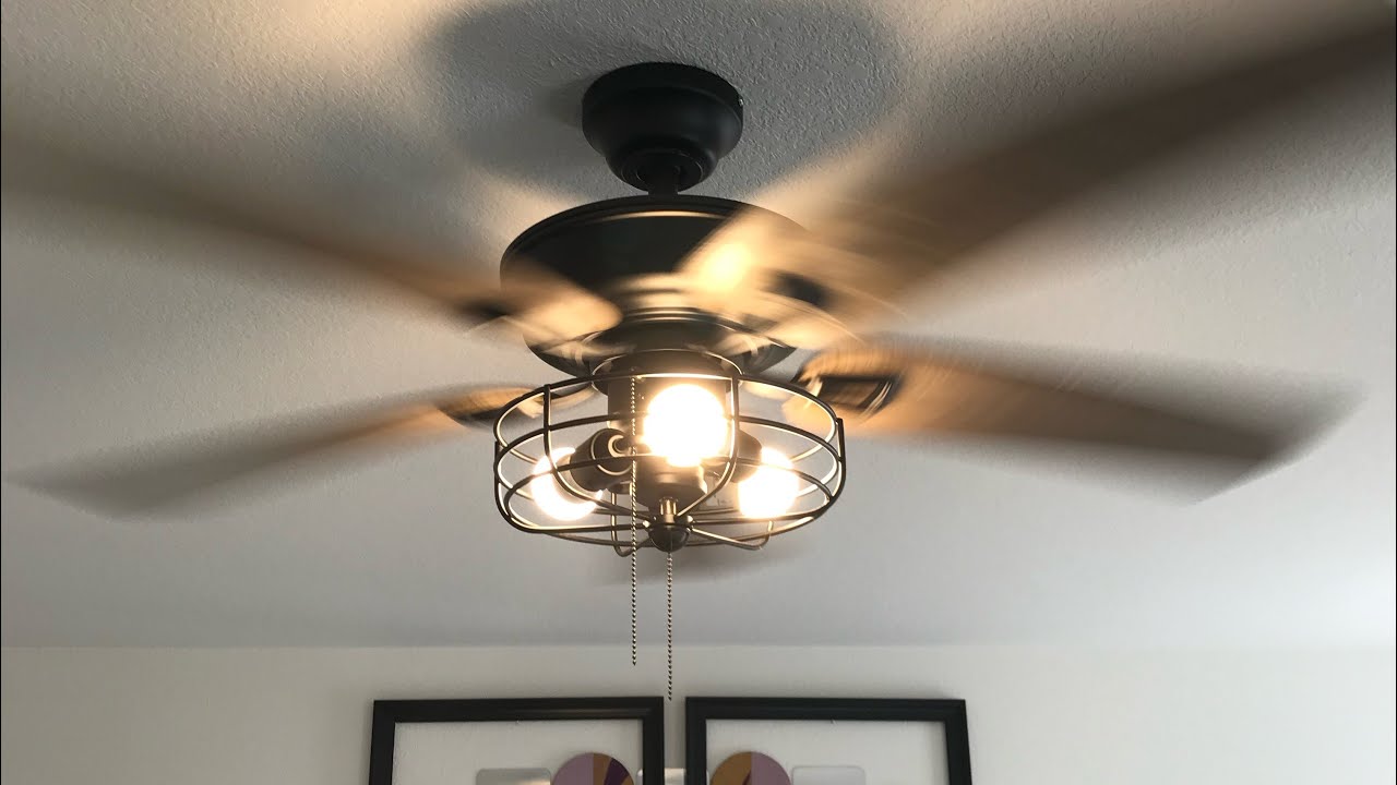 Installing HARBOR BREEZE HAMILTON Ceiling Fan//Improvising missing parts//bought it from DIRT CHEAP
