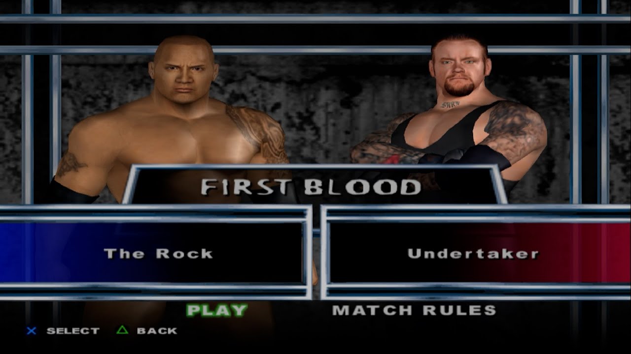 WWE SmackDown! Here Comes the Pain - The Rock VS Undertaker (FIRST BLOOD)