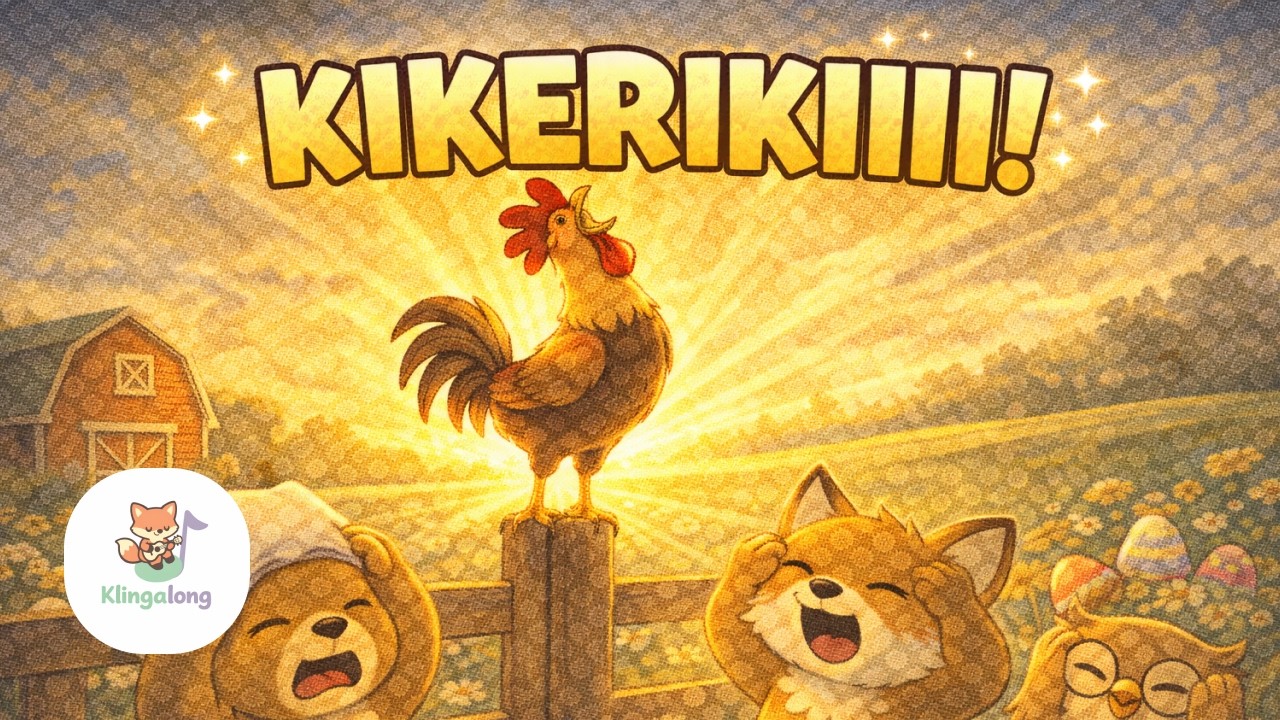 Der Bauernhof wacht auf 🐄🌅 | Tiergeräusche Kinderlied zum Mitsingen | Klingalong