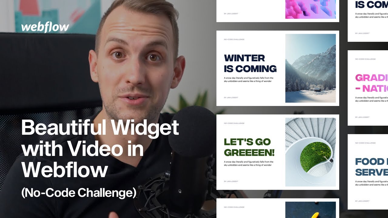 Beautiful Widget with Video in Webflow (No-Code Challenge - 3 Mins Challenge)