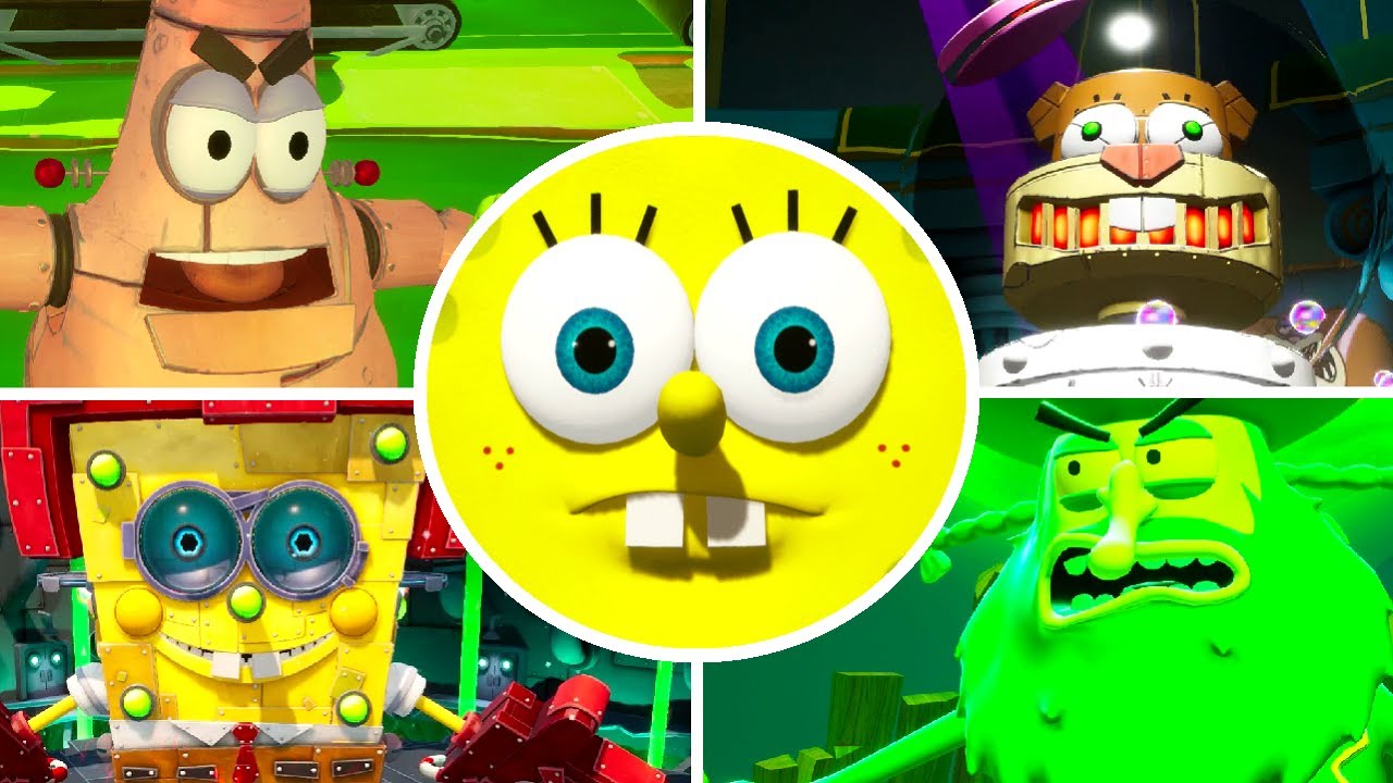 SpongeBob Battle for Bikini Bottom Rehydrated - All Bosses (No Damage)