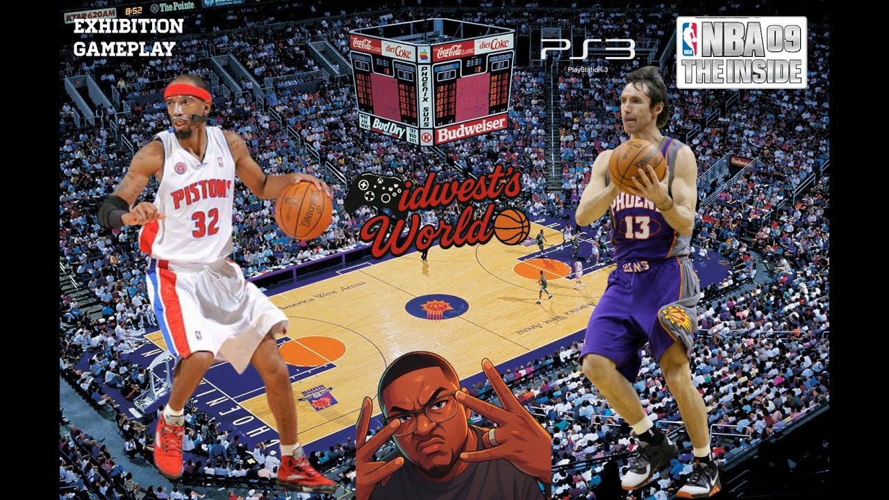 Игровой процесс NBA 09 |PS3| с комментариями |Пистонс против Санз|