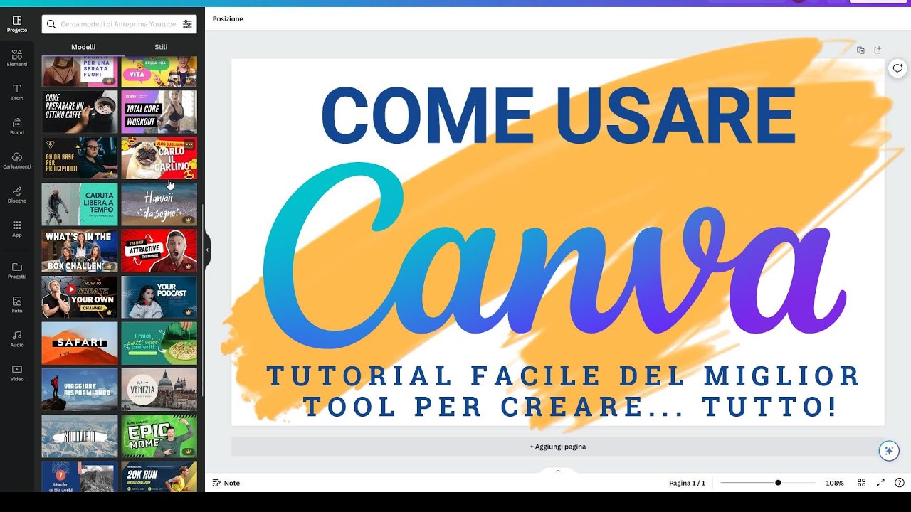 COME usare CANVA per fare... TUTTO! Grafica, post, miniature, biglietti e tanto altro
