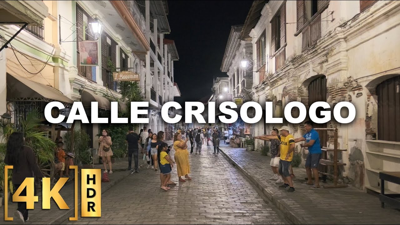 Vigan City Relaxing Night Walk | Calle Crisologo | 4K HDR | Ilocos Sur, Philippines