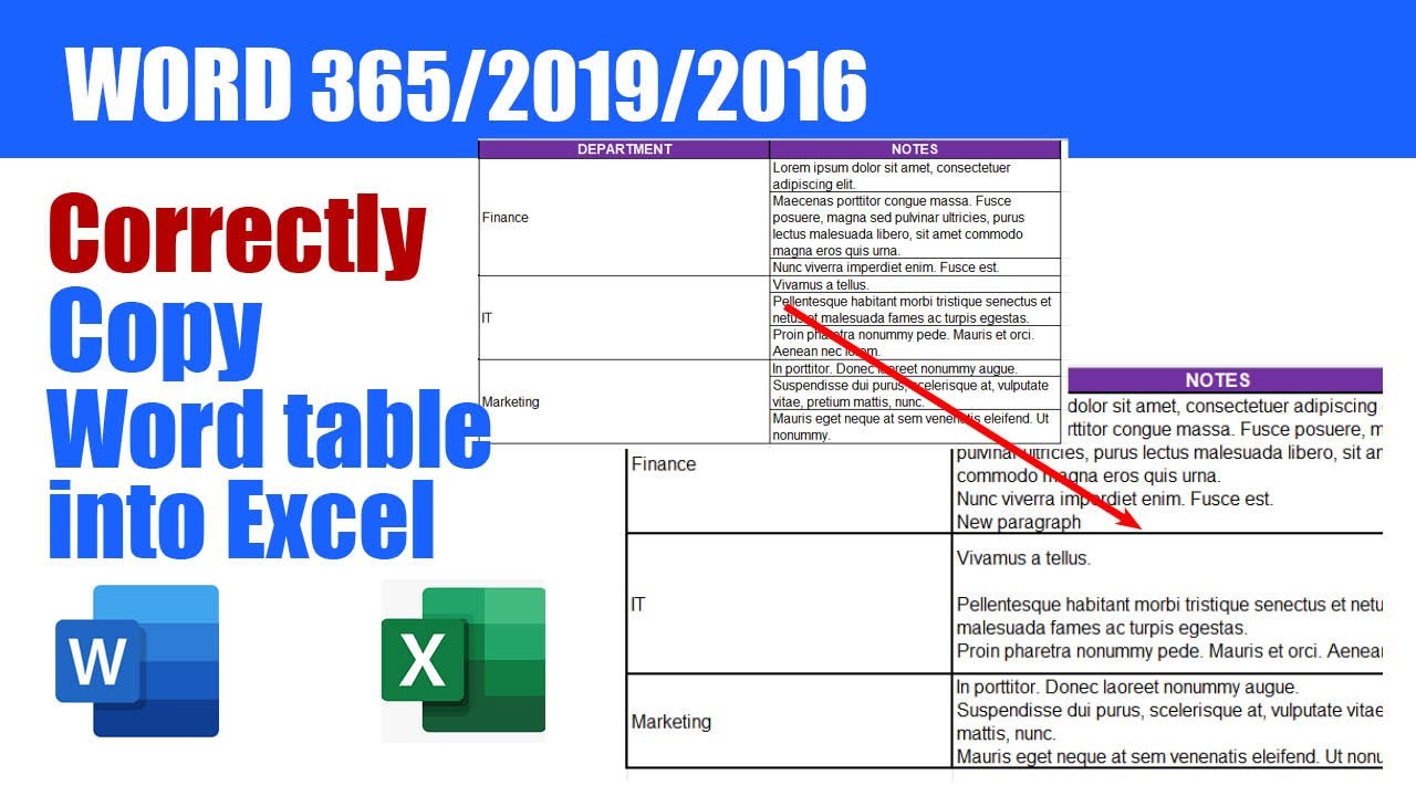 Как ПРАВИЛЬНО скопировать таблицу Word в Excel - Word 365/2019/2016