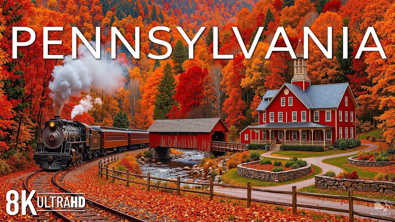 Pennsylvania Autumn 8K 🍂 Beautiful Fall Colors, Forest Trails & Mountain Views 🍁 Fall Foliage 2026