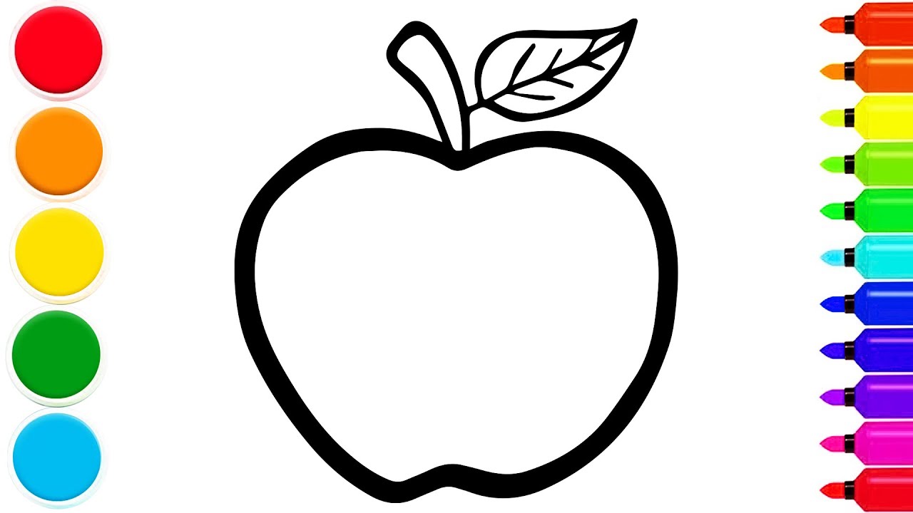 How to Draw a cute Apple | Easy Step by Step Tutorial
