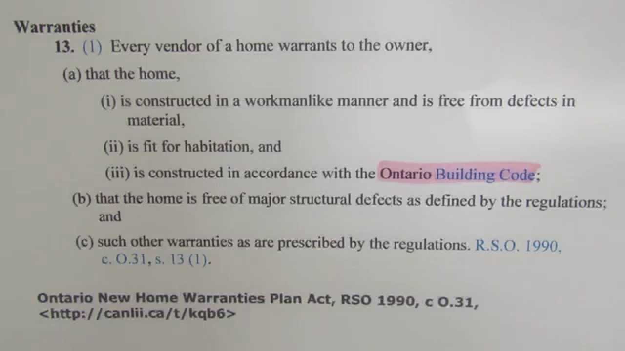LAT PUBLIC Hearing excerpt: The Ontario Building Code Act is not relevant to Tarion?