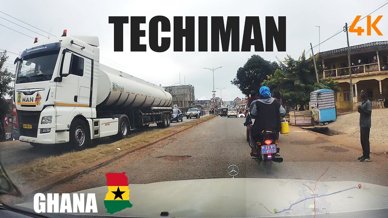 Techiman Drive Tour E06 from Nkwaeso in the Bono East Region of Ghana 4K